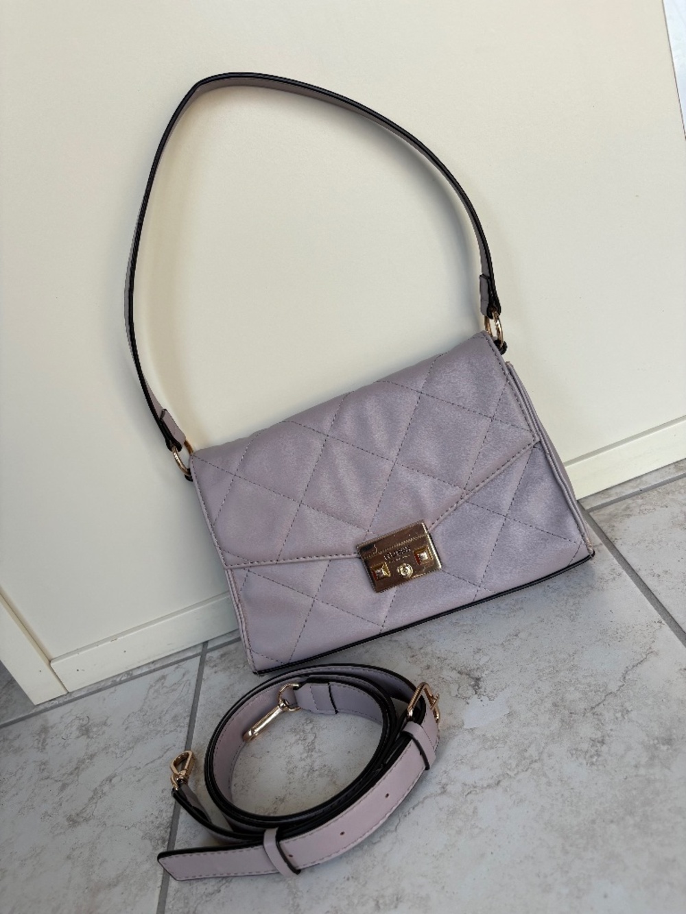 Guess Mauve Vegan Leather Crossbody Bag, Shoulder Bag